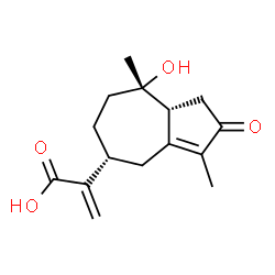 ChemSpider 2D Image | 2-[(5R,8S,8aR)-8-Hydroxy-3,8-dimethyl-2-oxo-1,2,4,5,6,7,8,8a-octahydro-5-azulenyl]acrylic acid | C15H20O4