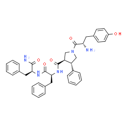 ChemSpider 2D Image | N-{[(3R,4S)-4-Phenyl-1-(L-tyrosyl)-3-pyrrolidinyl]carbonyl}-L-phenylalanyl-L-phenylalaninamide | C38H41N5O5