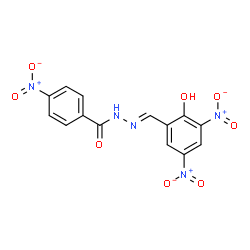 ChemSpider 2D Image | N'-[(E)-(2-Hydroxy-3,5-dinitrophenyl)methylene]-4-nitrobenzohydrazide | C14H9N5O8