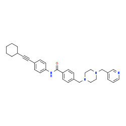 ChemSpider 2D Image | N-[4-(Cyclohexylethynyl)phenyl]-4-{[4-(3-pyridinylmethyl)-1-piperazinyl]methyl}benzamide | C32H36N4O