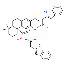 ChemSpider 2D Image | Methyl 11,12-bis[2-(1H-indol-2-yl)acetoxy]abieta-8,11,13-trien-20-oate | C41H44N2O6