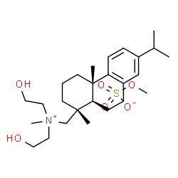 ChemSpider 2D Image | N,N-Bis(2-hydroxyethyl)-N-methylabieta-8,11,13-trien-18-aminium methyl sulfate | C26H45NO6S