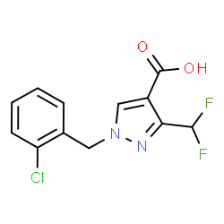 ChemSpider 2D Image | 1-(2-Chlorobenzyl)-3-(difluoromethyl)-1H-pyrazole-4-carboxylic acid | C12H9ClF2N2O2