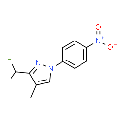 ChemSpider 2D Image | 3-(Difluoromethyl)-4-methyl-1-(4-nitrophenyl)-1H-pyrazole | C11H9F2N3O2