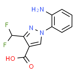 ChemSpider 2D Image | 1-(2-aminophenyl)-3-(difluoromethyl)pyrazole-4-carboxylic acid | C11H9F2N3O2