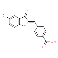 ChemSpider 2D Image | 4-[(Z)-(5-Chloro-3-oxo-1-benzofuran-2(3H)-ylidene)methyl]benzoic acid | C16H9ClO4