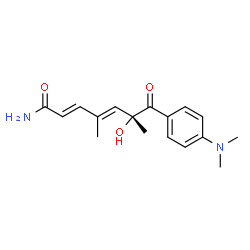 ChemSpider 2D Image | (2E,4E,6R)-7-[4-(Dimethylamino)phenyl]-6-hydroxy-4,6-dimethyl-7-oxo-2,4-heptadienamide | C17H22N2O3