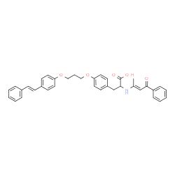 ChemSpider 2D Image | N-[(2E)-4-Oxo-4-phenyl-2-buten-2-yl]-O-(3-{4-[(E)-2-phenylvinyl]phenoxy}propyl)tyrosine | C36H35NO5