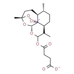 ChemSpider 2D Image | Sodium 4-oxo-4-{[(1S,4S,5R,8S,12R,13R)-1,5,9-trimethyl-11,14,15,16-tetraoxatetracyclo[10.3.1.0~4,13~.0~8,13~]hexadec-10-yl]oxy}butanoate | C19H27NaO8