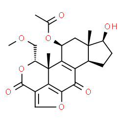 ChemSpider 2D Image | (1S,6bR,9S,9aS,11S,11bR)-9-Hydroxy-1-(methoxymethyl)-9a,11b-dimethyl-3,6-dioxo-1,6,6b,7,8,9,9a,10,11,11b-decahydro-3H-furo[4,3,2-de]indeno[4,5-h]isochromen-11-yl acetate | C23H26O8