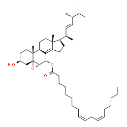 ChemSpider 2D Image | (3beta,5alpha,6alpha,7alpha,22E)-3-Hydroxy-5,6-epoxyergosta-8(14),22-dien-7-yl (9Z,12Z)-9,12-octadecadienoate | C46H74O4
