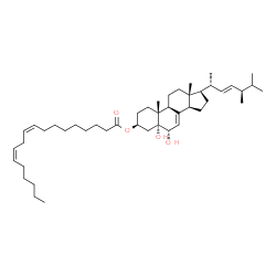 ChemSpider 2D Image | (3beta,5alpha,6alpha,22E)-5,6-Dihydroxyergosta-7,22-dien-3-yl (9Z,12Z)-9,12-octadecadienoate | C46H76O4