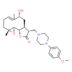 ChemSpider 2D Image | (1aR,6R,7aS,8R,10aS,10bR)-6-Hydroxy-8-{[4-(4-methoxyphenyl)-1-piperazinyl]methyl}-1a,5-dimethyl-2,3,6,7,7a,8,10a,10b-octahydrooxireno[9,10]cyclodeca[1,2-b]furan-9(1aH)-one | C26H36N2O5