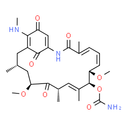ChemSpider 2D Image | (6Z,8S,9S,10E,12S,14S,16R)-8,14-Dimethoxy-4,10,12,16-tetramethyl-19-(methylamino)-3,13,20,22-tetraoxo-2-azabicyclo[16.3.1]docosa-1(21),4,6,10,18-pentaen-9-yl carbamate | C29H39N3O8