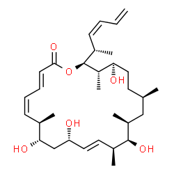 ChemSpider 2D Image | (3E,5Z,7R,8S,10S,11E,13S,14R,15S,17R,20R,21S,22S)-22-[(2S,3Z)-3,5-Hexadien-2-yl]-8,10,14,20-tetrahydroxy-7,13,15,17,21-pentamethyloxacyclodocosa-3,5,11-trien-2-one | C32H52O6