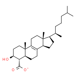 ChemSpider 2D Image | (3beta,4alpha,5alpha)-3-Hydroxycholest-8-ene-4-carboxylate | C28H45O3