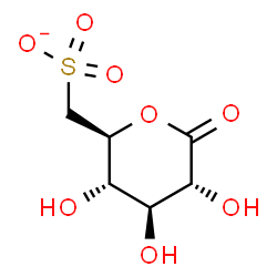 ChemSpider 2D Image | [(2S,3S,4S,5R)-3,4,5-Trihydroxy-6-oxotetrahydro-2H-pyran-2-yl]methanesulfonate (non-preferred name) | C6H9O8S