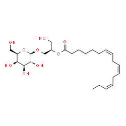 ChemSpider 2D Image | 2-(7Z,10Z,13Z)-hexadecatrienoyl-3-(beta-D-galactosyl)-sn-glycerol | C25H42O9