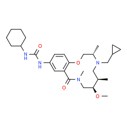ChemSpider 2D Image | 1-cyclohexyl-3-[(4S,7R,8R)-5-(cyclopropylmethyl)-8-methoxy-4,7,10-trimethyl-11-oxo-2-oxa-5,10-diazabicyclo[10.4.0]hexadeca-1(12),13,15-trien-14-yl]urea | C28H44N4O4