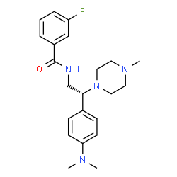 ChemSpider 2D Image | N-[(2R)-2-[4-(Dimethylamino)phenyl]-2-(4-methyl-1-piperazinyl)ethyl]-3-fluorobenzamide | C22H29FN4O