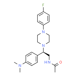 ChemSpider 2D Image | N-{(2R)-2-[4-(Dimethylamino)phenyl]-2-[4-(4-fluorophenyl)-1-piperazinyl]ethyl}acetamide | C22H29FN4O