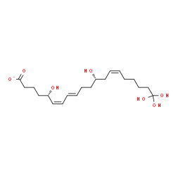 ChemSpider 2D Image | (5S,6Z,8E,12S,14Z)-5,12,20,20,20-Pentahydroxy-6,8,14-icosatrienoate | C20H33O7