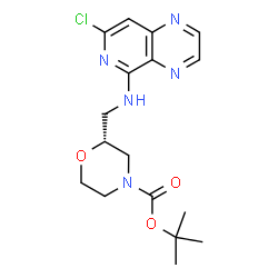 ChemSpider 2D Image | (R)-tert-Butyl 2-((7-chloropyrido[4,3-b]pyrazin-5-ylamino)methyl)morpholine-4-carboxylate | C17H22ClN5O3