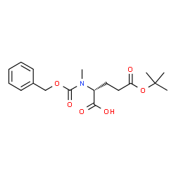 ChemSpider 2D Image | (2R)-2-{[(Benzyloxy)carbonyl](methyl)amino}-5-[(2-methyl-2-propanyl)oxy]-5-oxopentanoic acid (non-preferred name) | C18H25NO6