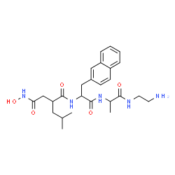 ChemSpider 2D Image | N-{2-[2-(Hydroxyamino)-2-oxoethyl]-4-methylpentanoyl}-3-(2-naphthyl)alanyl-N-(2-aminoethyl)alaninamide | C26H37N5O5
