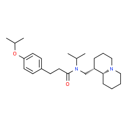 ChemSpider 2D Image | 3-(4-Isopropoxyphenyl)-N-isopropyl-N-[(1S,9aR)-octahydro-2H-quinolizin-1-ylmethyl]propanamide | C25H40N2O2