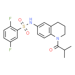 ChemSpider 2D Image | 2,5-Difluoro-N-(1-isobutyryl-1,2,3,4-tetrahydro-6-quinolinyl)benzenesulfonamide | C19H20F2N2O3S