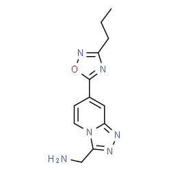 ChemSpider 2D Image | 1-[7-(3-Propyl-1,2,4-oxadiazol-5-yl)[1,2,4]triazolo[4,3-a]pyridin-3-yl]methanamine | C12H14N6O