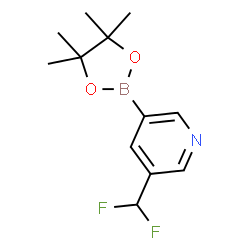 ChemSpider 2D Image | 3-(Difluoromethyl)-5-(4,4,5,5-tetramethyl-1,3,2-dioxaborolan-2-yl)pyridine | C12H16BF2NO2