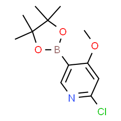 ChemSpider 2D Image | 2-Chloro-4-methoxy-5-(4,4,5,5-tetramethyl-1,3,2-dioxaborolan-2-yl)pyridine | C12H17BClNO3