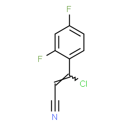 ChemSpider 2D Image | 3-chloro-3-(2,4-difluorophenyl)prop-2-enenitrile | C9H4ClF2N