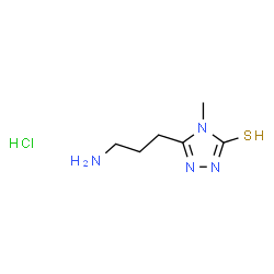 ChemSpider 2D Image | 5-(3-Aminopropyl)-4-methyl-4H-1,2,4-triazole-3-thiol hydrochloride (1:1) | C6H13ClN4S