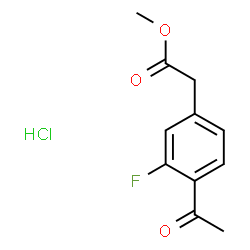ChemSpider 2D Image | Methyl (4-acetyl-3-fluorophenyl)acetate hydrochloride (1:1) | C11H12ClFO3
