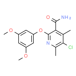 ChemSpider 2D Image | 5-Chloro-2-(3,5-dimethoxyphenoxy)-4,6-dimethylnicotinamide | C16H17ClN2O4