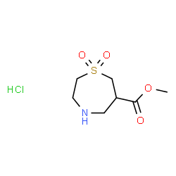 ChemSpider 2D Image | methyl 1,1-dioxo-1lambda6,4-thiazepane-6-carboxylate hydrochloride | C7H14ClNO4S