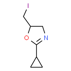 ChemSpider 2D Image | 2-Cyclopropyl-5-(iodomethyl)-4,5-dihydro-1,3-oxazole | C7H10INO