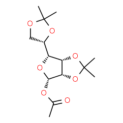ChemSpider 2D Image | (3aS,4S,6R,6aS)-6-[(4S)-2,2-Dimethyl-1,3-dioxolan-4-yl]-2,2-dimethyltetrahydrofuro[3,4-d][1,3]dioxol-4-yl acetate (non-preferred name) | C14H22O7