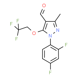 ChemSpider 2D Image | 1-(2,4-Difluorophenyl)-3-methyl-5-(2,2,2-trifluoroethoxy)-1H-pyrazole-4-carbaldehyde | C13H9F5N2O2