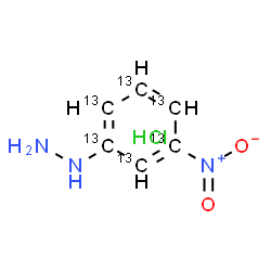 ChemSpider 2D Image | [3-Nitro(~13~C_6_)phenyl]hydrazine hydrochloride (1:1) | 13C6H8ClN3O2