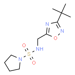 ChemSpider 2D Image | N-{[3-(2-Methyl-2-propanyl)-1,2,4-oxadiazol-5-yl]methyl}-1-pyrrolidinesulfonamide | C11H20N4O3S
