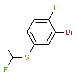 ChemSpider 2D Image | 2-Bromo-4-[(difluoromethyl)sulfanyl]-1-fluorobenzene | C7H4BrF3S