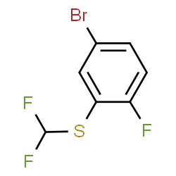 ChemSpider 2D Image | 4-Bromo-2-[(difluoromethyl)sulfanyl]-1-fluorobenzene | C7H4BrF3S