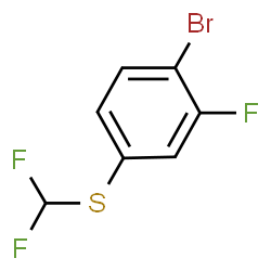 ChemSpider 2D Image | 1-Bromo-4-[(difluoromethyl)sulfanyl]-2-fluorobenzene | C7H4BrF3S
