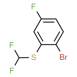 ChemSpider 2D Image | 1-Bromo-2-[(difluoromethyl)sulfanyl]-4-fluorobenzene | C7H4BrF3S