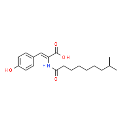 ChemSpider 2D Image | (2Z)-3-(4-Hydroxyphenyl)-2-[(8-methylnonanoyl)amino]acrylic acid | C19H27NO4