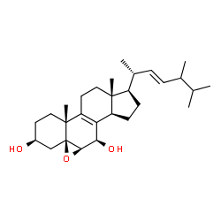 ChemSpider 2D Image | (3beta,5beta,6beta,7beta,22E,24xi)-5,6-Epoxyergosta-8,22-diene-3,7-diol | C28H44O3